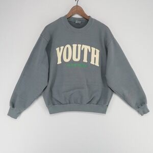 Youth To The People Sweatshirt Adult S Gray Crewneck Recycled Relaxed